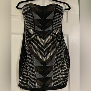 Body Central Black and Silver Geometric Mini Dress